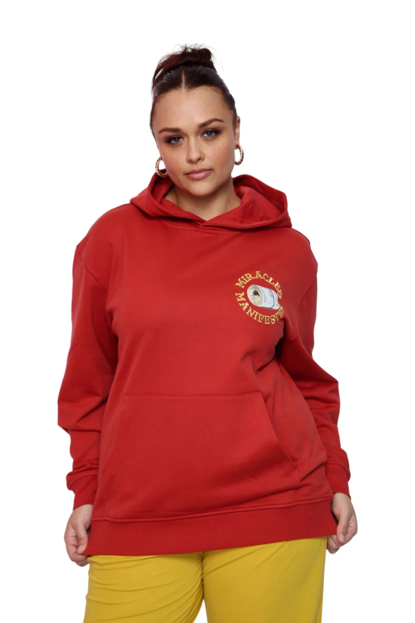 ‘Natural 9 Combinations’ Casino Embroidered Affirmation  Hoodie - Red