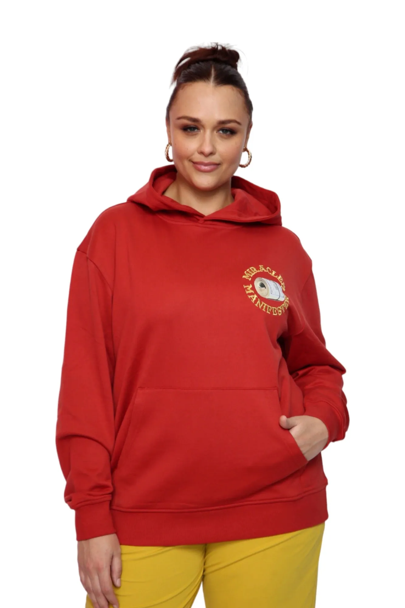 ‘Natural 9 Combinations’ Casino Embroidered Affirmation  Hoodie - Red