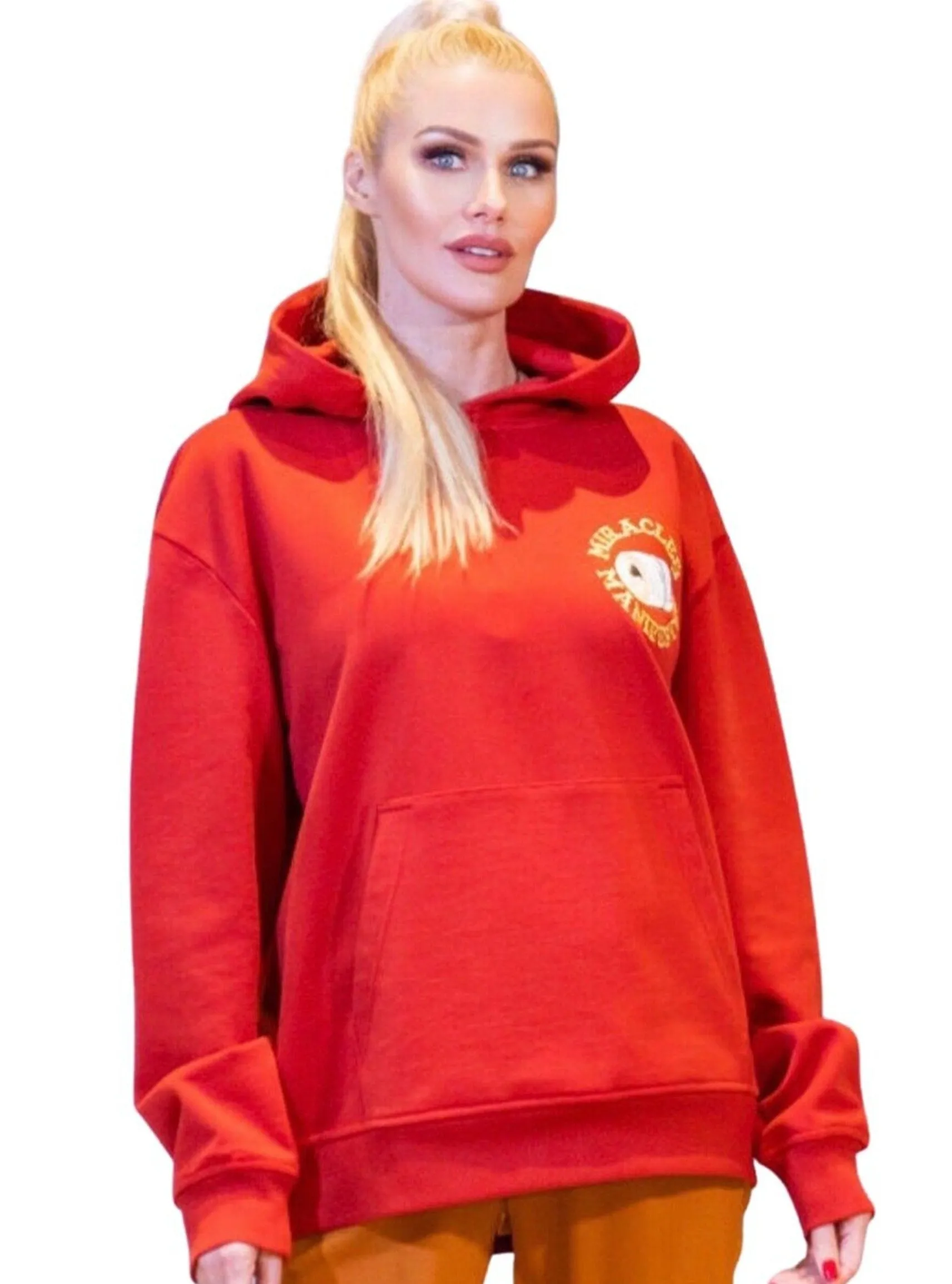 ‘Natural 9 Combinations’ Casino Embroidered Affirmation  Hoodie - Red