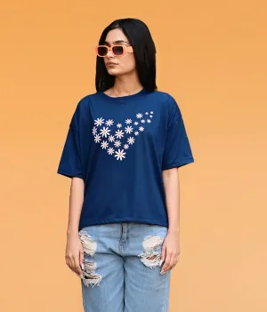 NAVY-BLUE COTTON TEE-FT