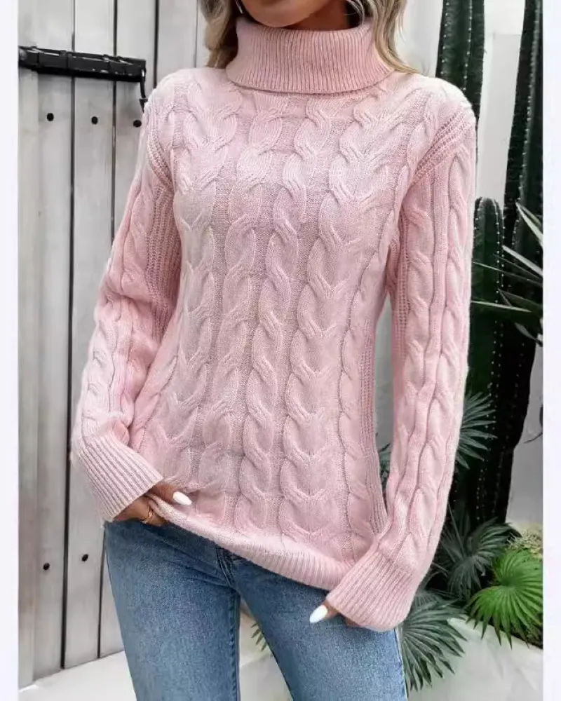Nella - cable knit turtleneck sweater