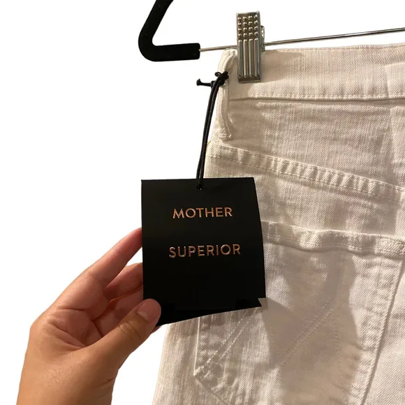 NEW Mother High Waisted Tunnel Vision Cuff Fray Short in Totally Innocent sz 24