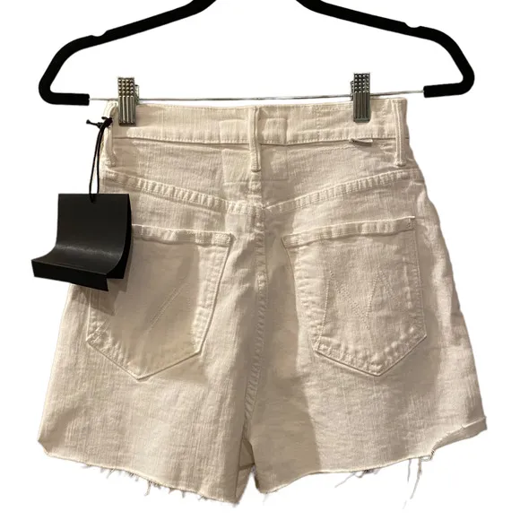 NEW Mother High Waisted Tunnel Vision Cuff Fray Short in Totally Innocent sz 24