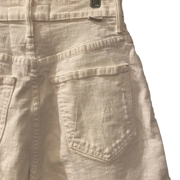 NEW Mother High Waisted Tunnel Vision Cuff Fray Short in Totally Innocent sz 24