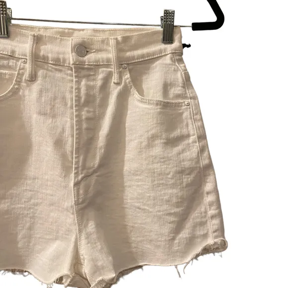 NEW Mother High Waisted Tunnel Vision Cuff Fray Short in Totally Innocent sz 24