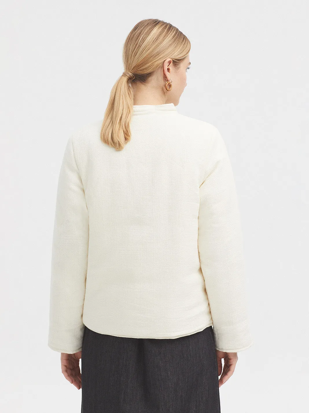 Nice Things Textured Puffer - Ecru