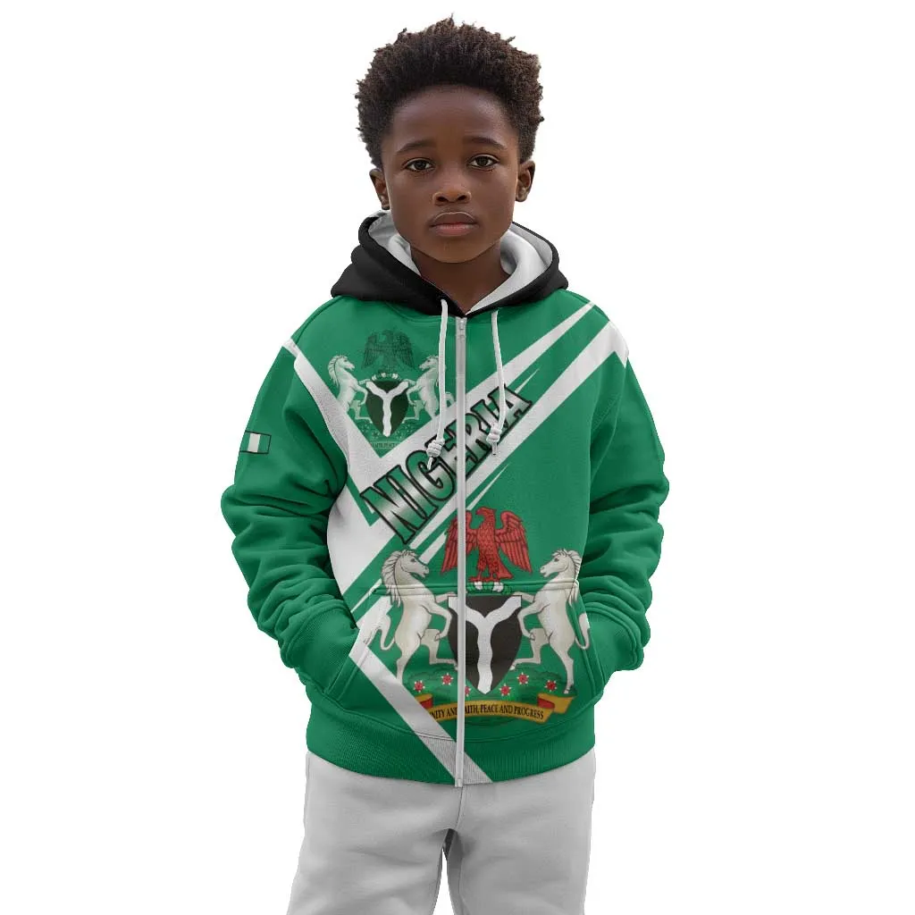 Nigeria Coat Of Arms Sporty Style Kid Hoodie LT15