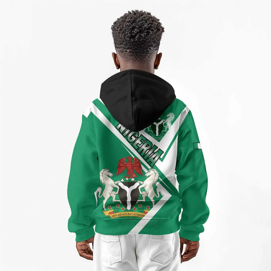 Nigeria Coat Of Arms Sporty Style Kid Hoodie LT15