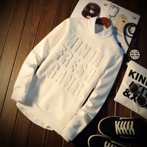 ninja letter men Sweatshirt ninja fresh gang print men hoodies hombre High Quality Women & Men big size 4XL