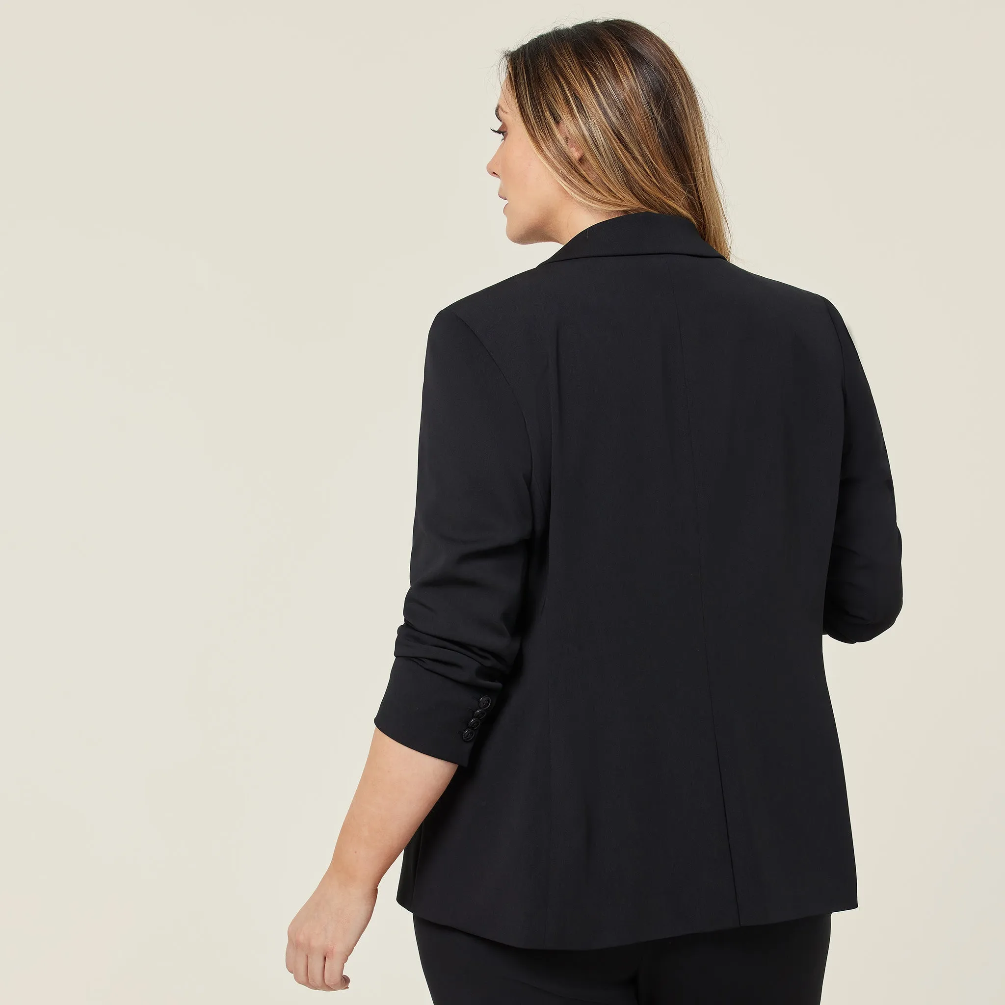 NNT Women's Crepe Streth Longline Jacket - Black