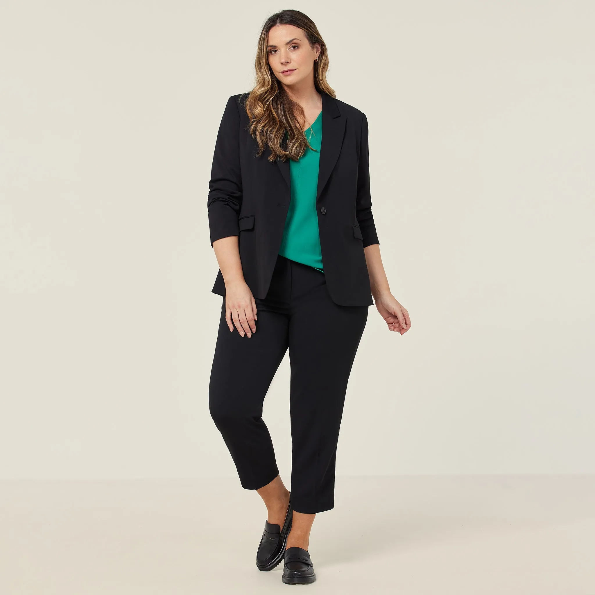 NNT Women's Crepe Streth Longline Jacket - Black