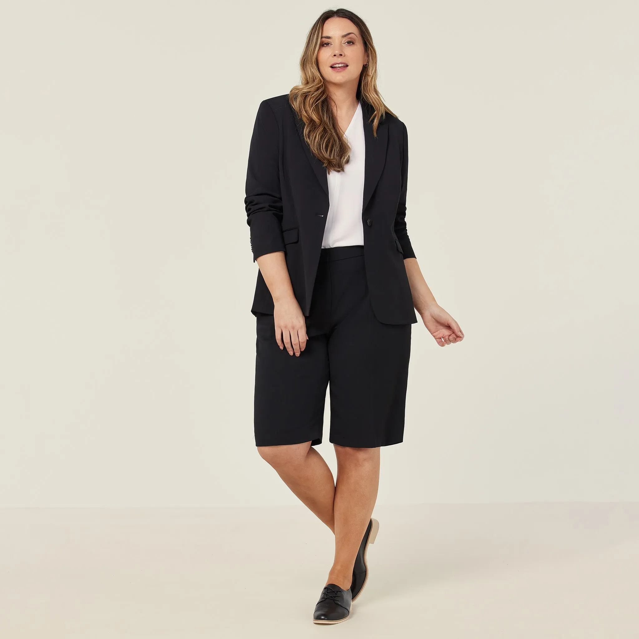 NNT Women's Crepe Streth Longline Jacket - Black