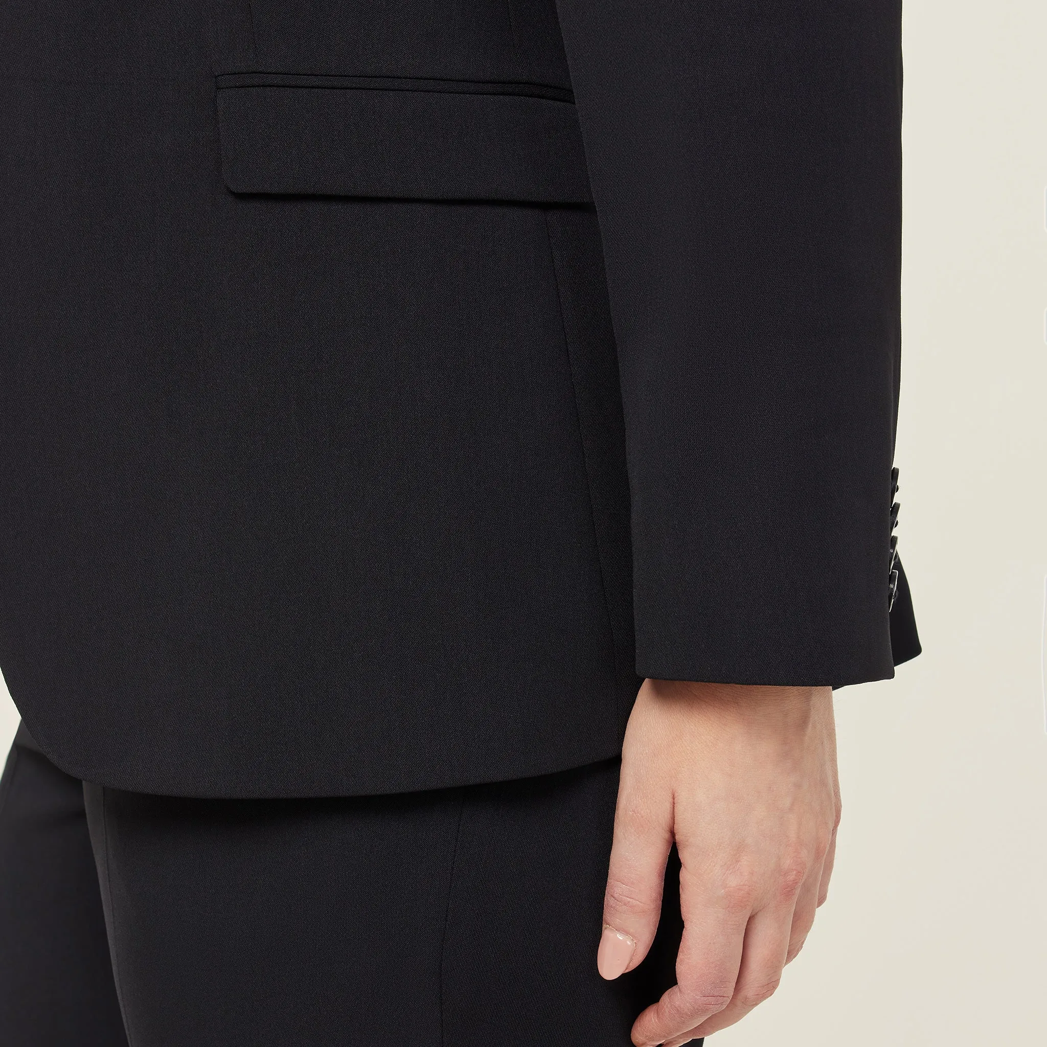 NNT Women's Crepe Streth Longline Jacket - Black