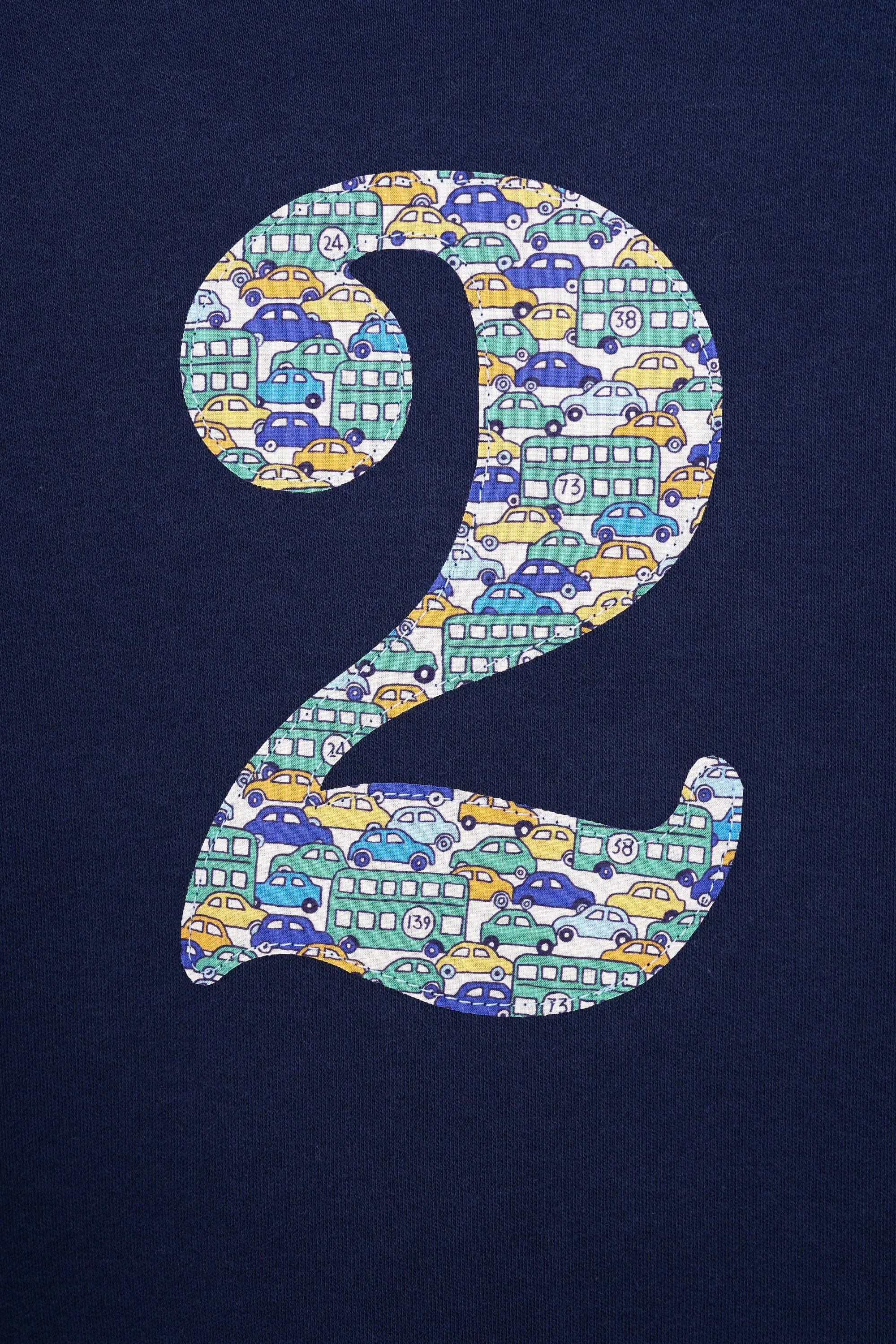 Number Navy T-Shirt in Hop On Hop Off Liberty Print