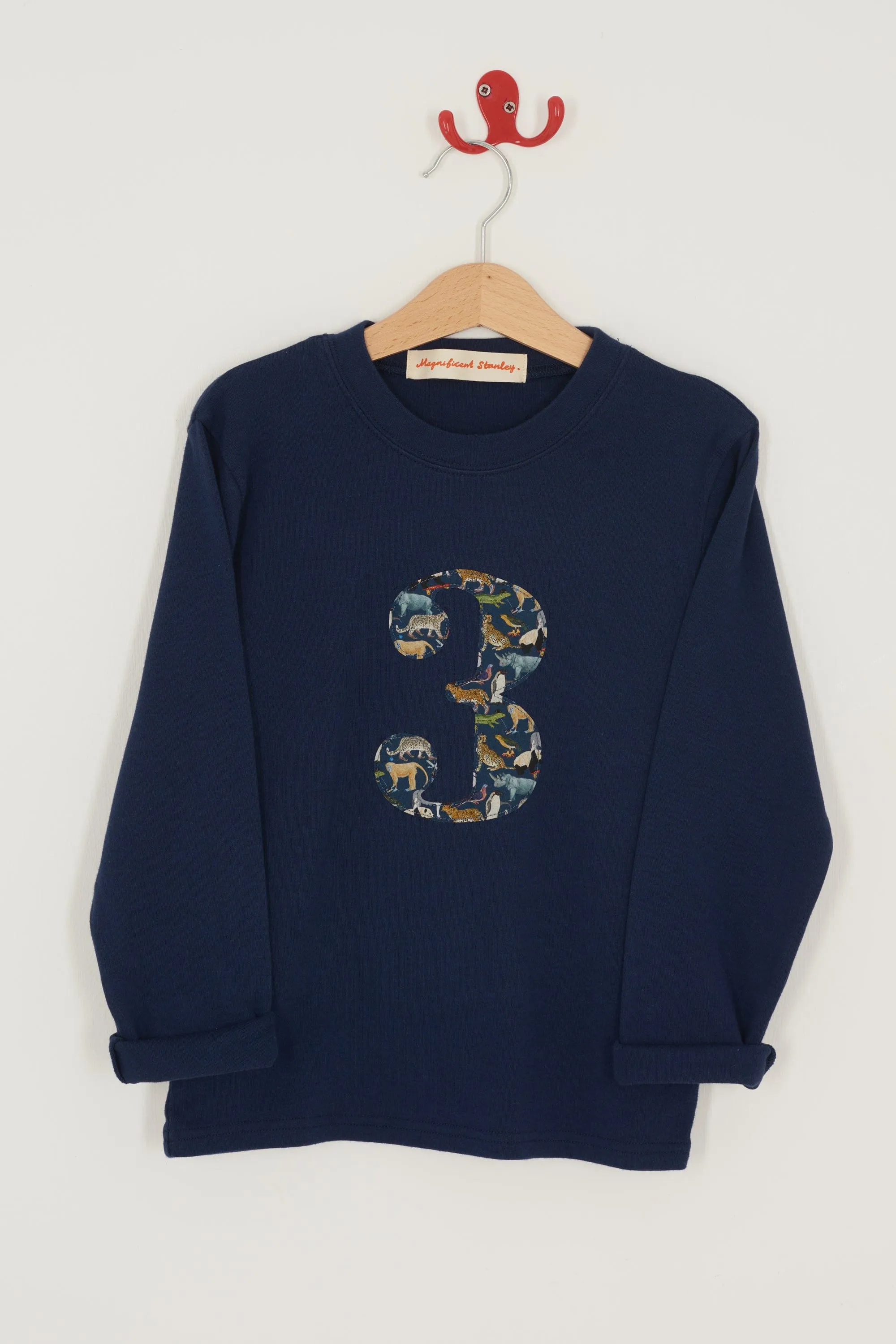 Number Navy T-Shirt in Quey 2 Liberty Print