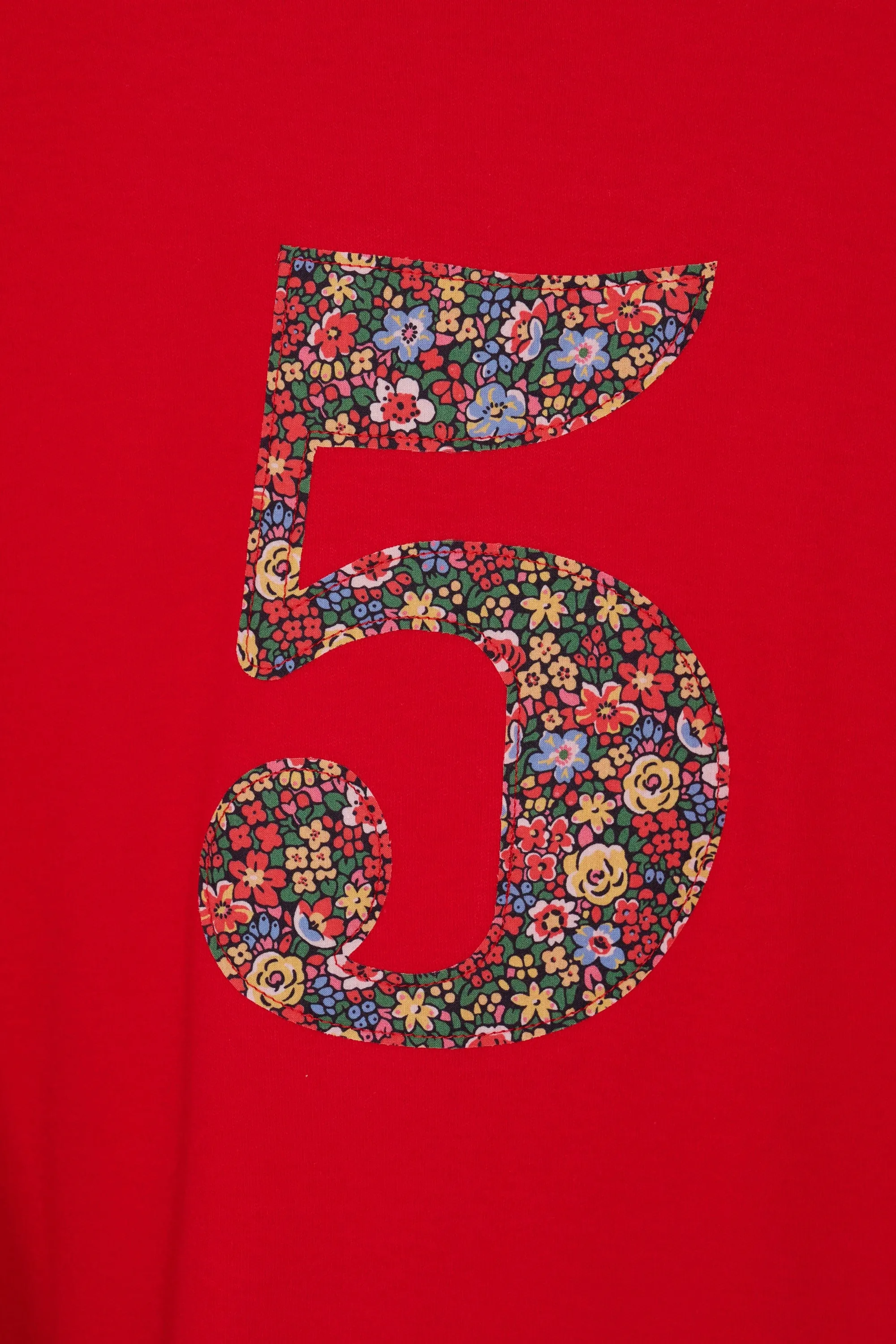 Number Red T-Shirt in Emma Louise Liberty Print