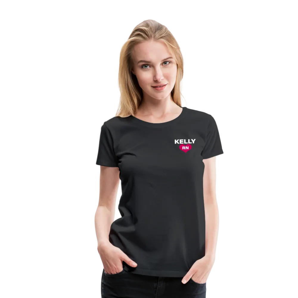 Nurse Flag Back RN and American Flag on Sleeve Women’s Premium T-Shirt