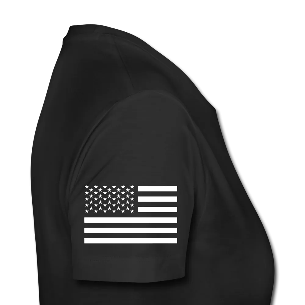 Nurse Flag Back RN and American Flag on Sleeve Women’s Premium T-Shirt