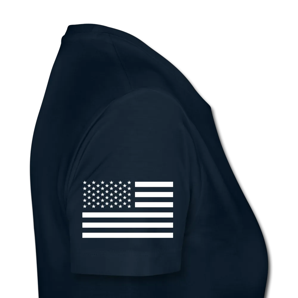 Nurse Flag Back RN and American Flag on Sleeve Women’s Premium T-Shirt