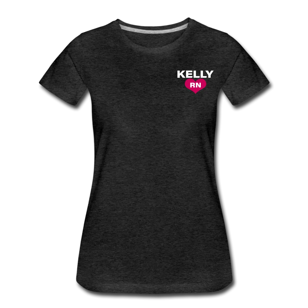 Nurse Flag Back RN and American Flag on Sleeve Women’s Premium T-Shirt
