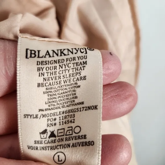 NWT BLANKNYC Crepe Moto Jacket in Tan Size Large #0184