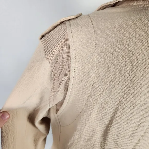 NWT BLANKNYC Crepe Moto Jacket in Tan Size Large #0184