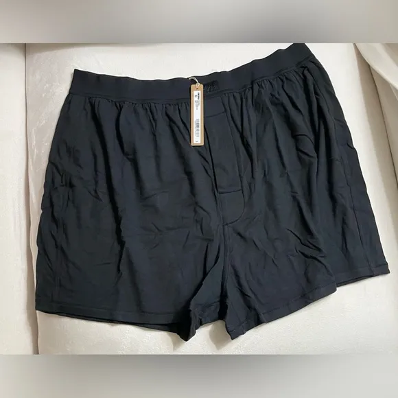 NWT Skims Boyfriend Loose Boxer Shorts Onyx Size L