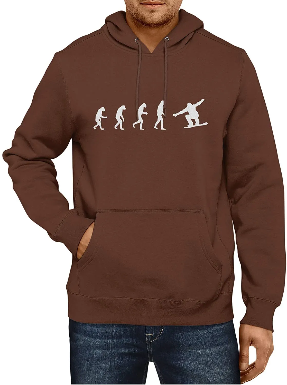 NXY Men's Evolution of Man to Snowboarder Hoodie Sweatshirt