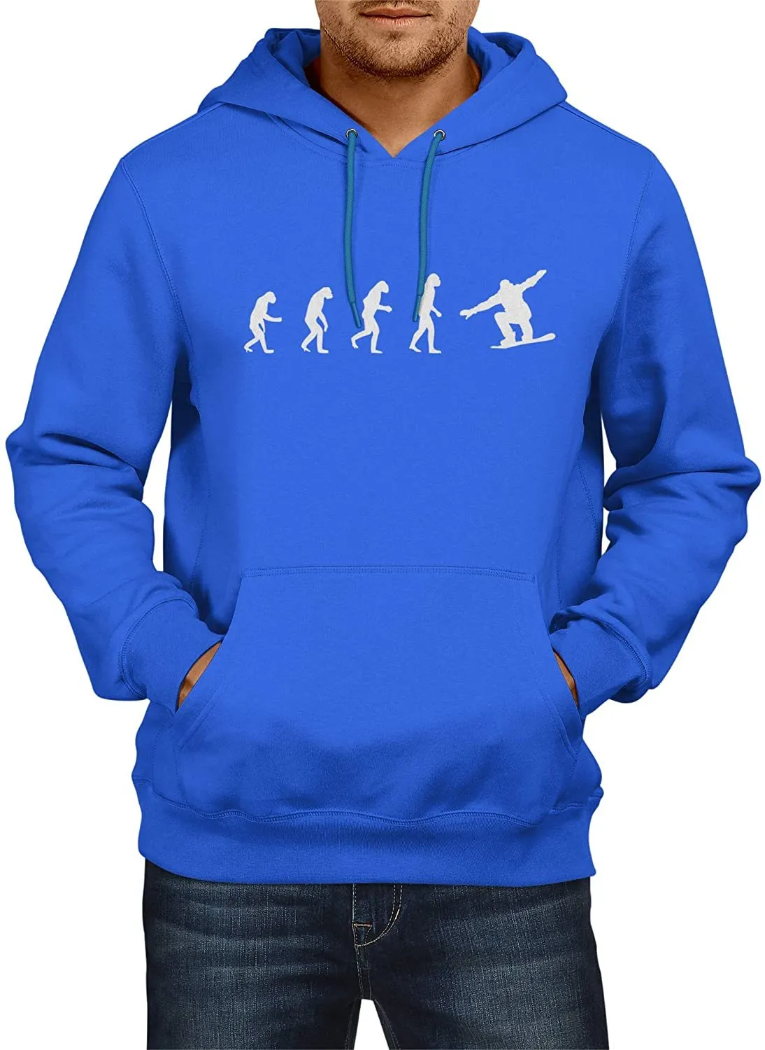 NXY Men's Evolution of Man to Snowboarder Hoodie Sweatshirt