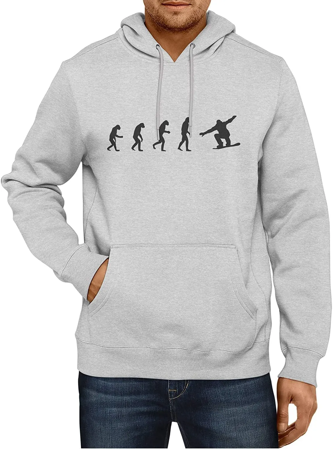 NXY Men's Evolution of Man to Snowboarder Hoodie Sweatshirt