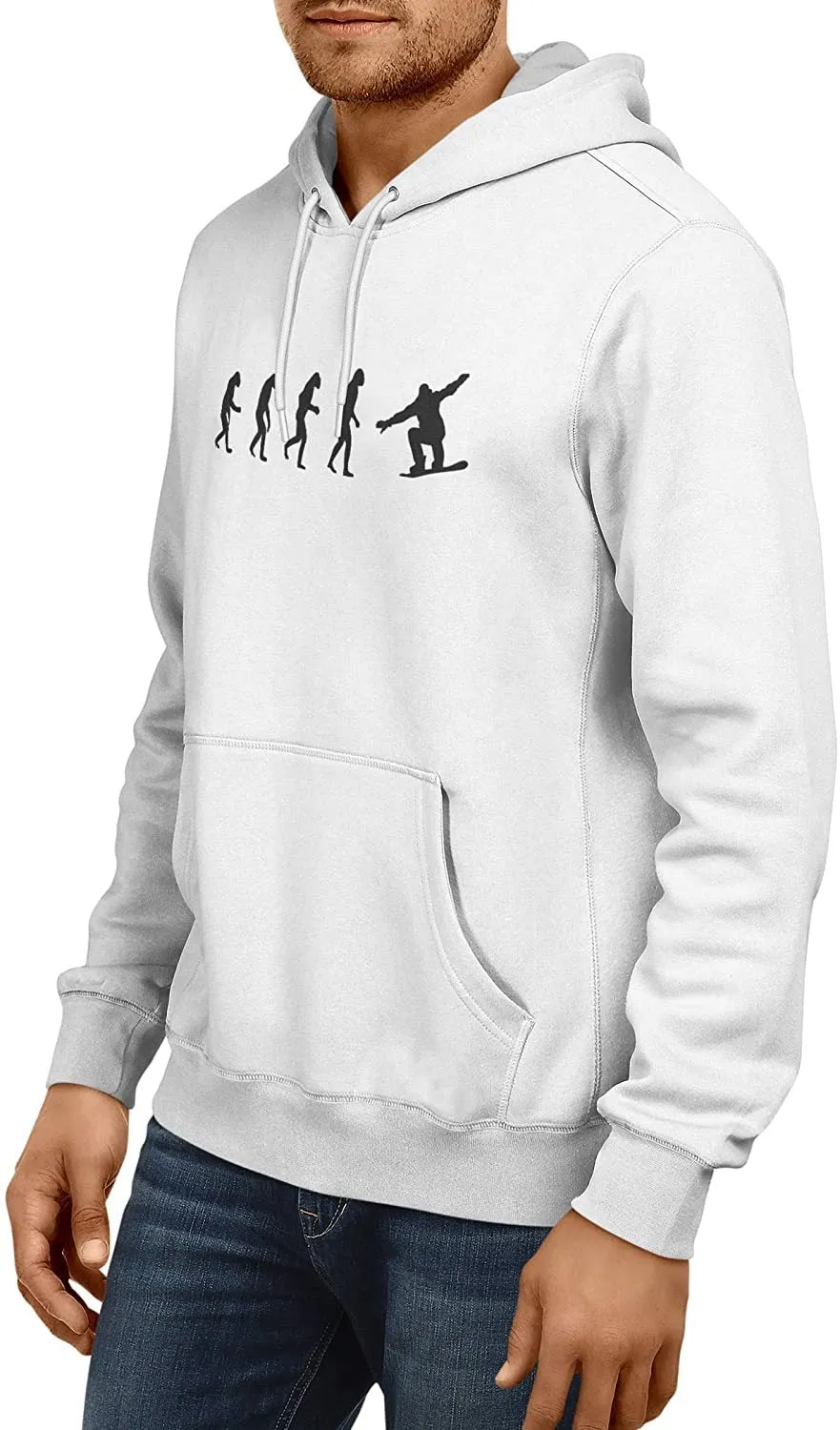 NXY Men's Evolution of Man to Snowboarder Hoodie Sweatshirt