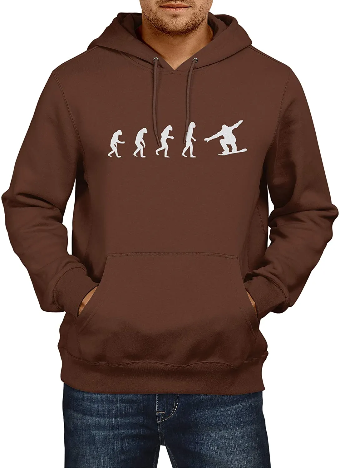 NXY Men's Evolution of Man to Snowboarder Hoodie Sweatshirt