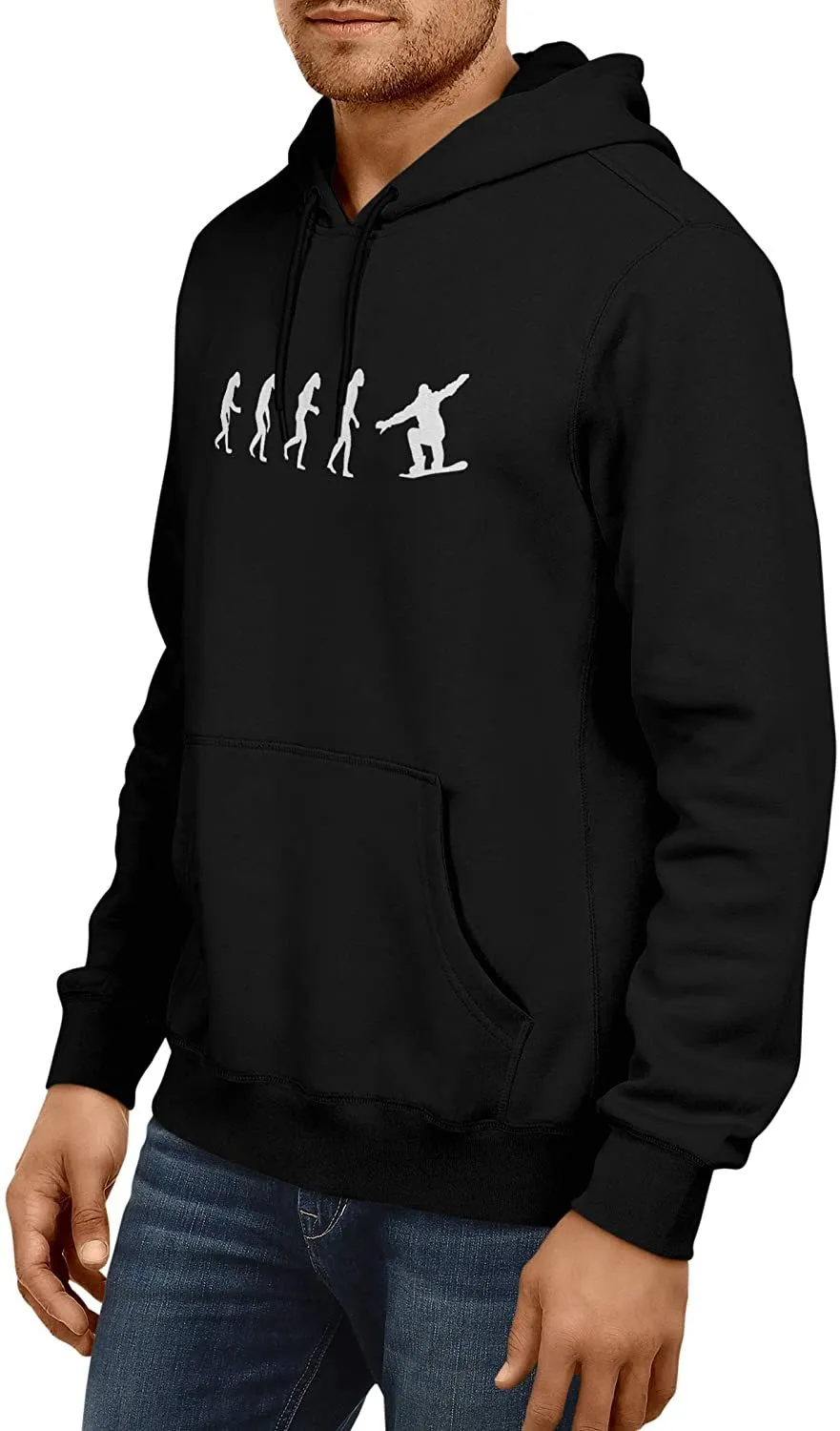 NXY Men's Evolution of Man to Snowboarder Hoodie Sweatshirt
