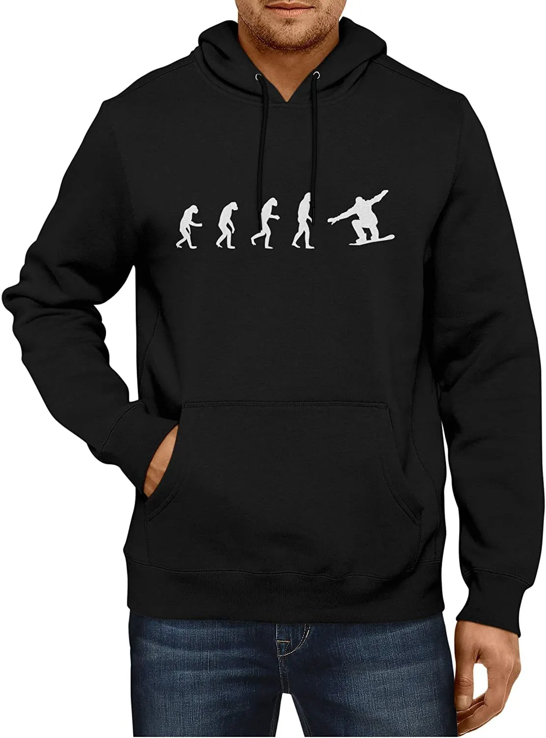 NXY Men's Evolution of Man to Snowboarder Hoodie Sweatshirt