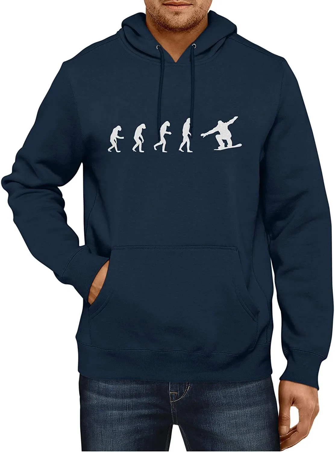 NXY Men's Evolution of Man to Snowboarder Hoodie Sweatshirt