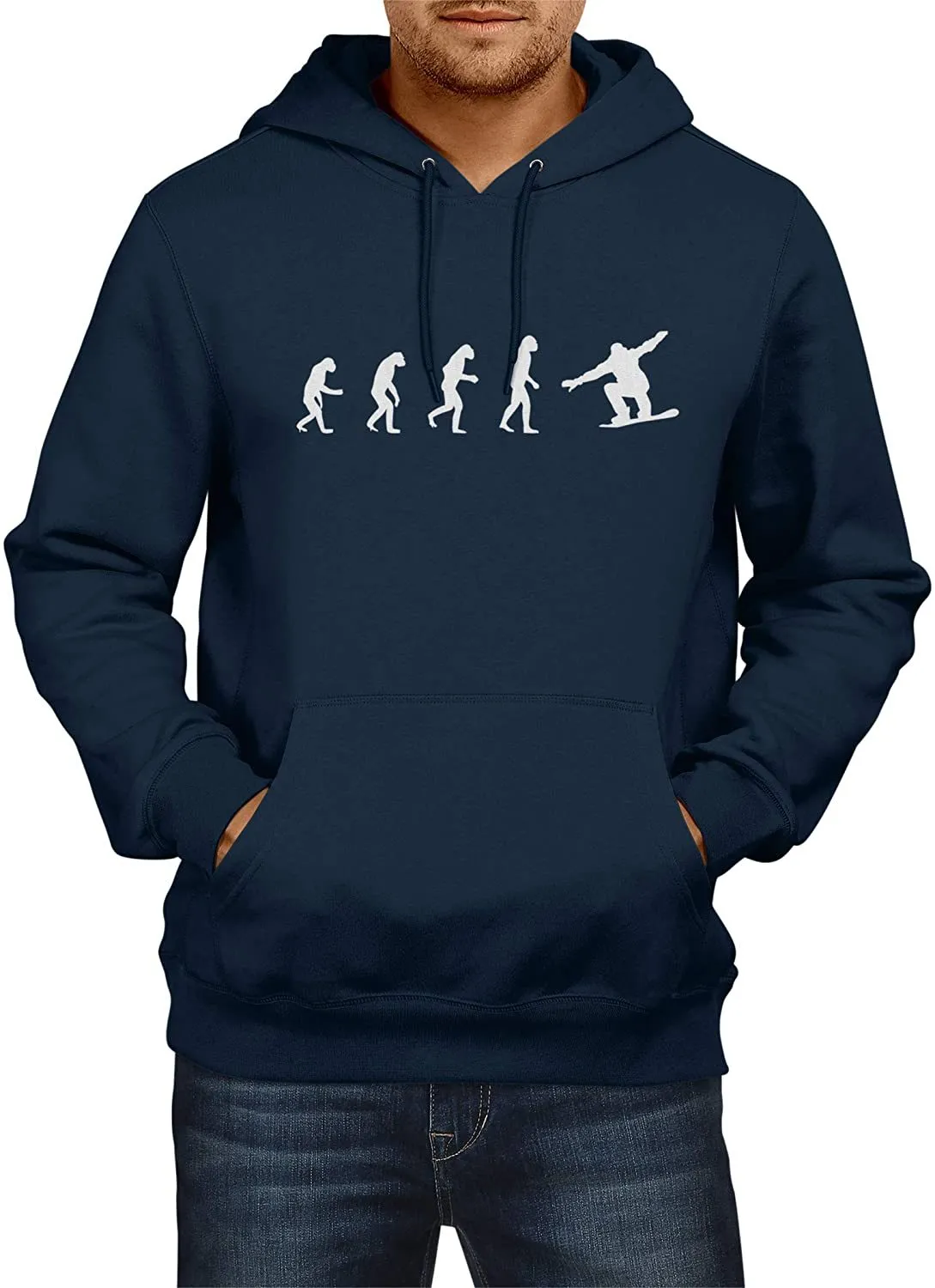 NXY Men's Evolution of Man to Snowboarder Hoodie Sweatshirt
