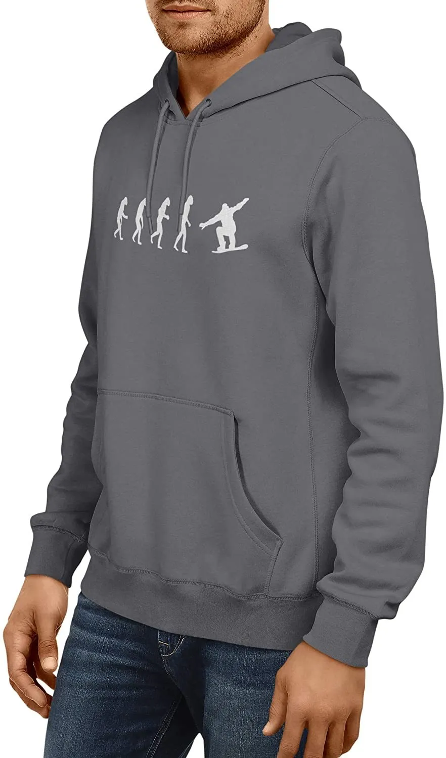 NXY Men's Evolution of Man to Snowboarder Hoodie Sweatshirt