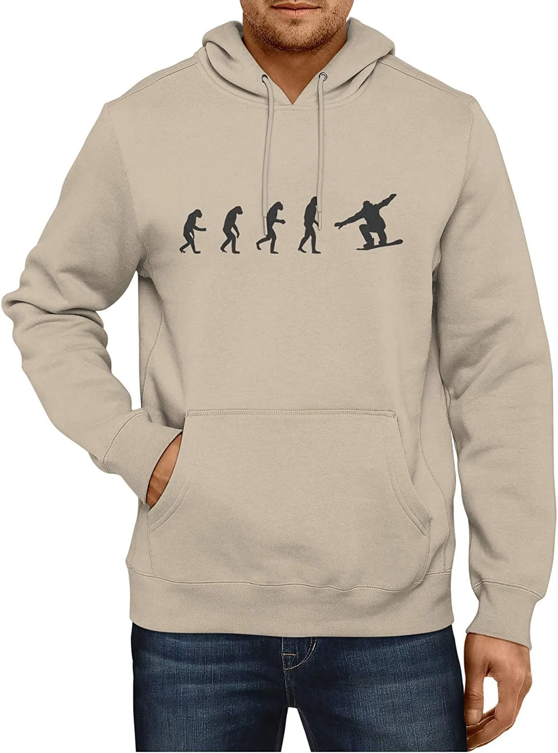 NXY Men's Evolution of Man to Snowboarder Hoodie Sweatshirt