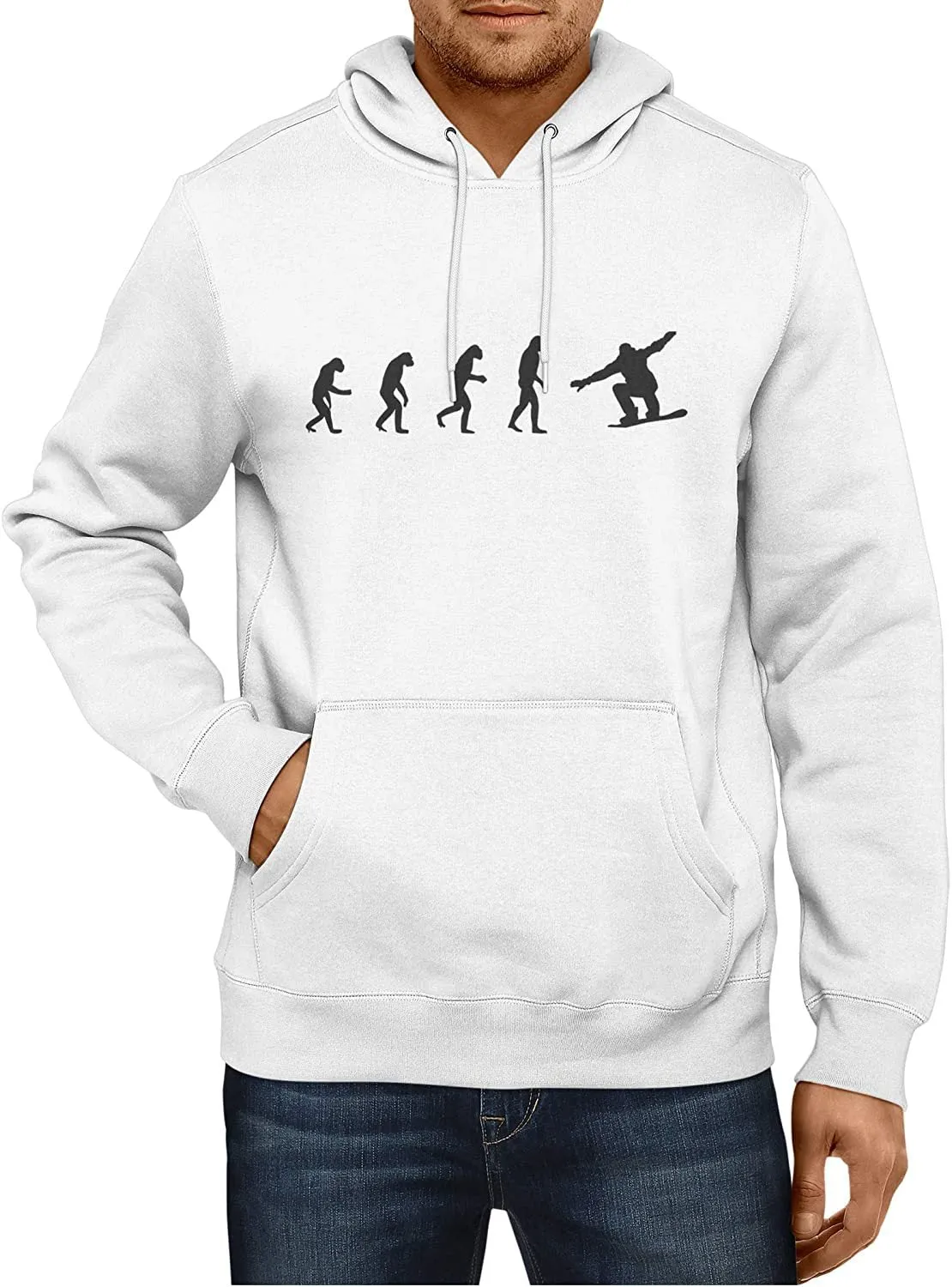 NXY Men's Evolution of Man to Snowboarder Hoodie Sweatshirt