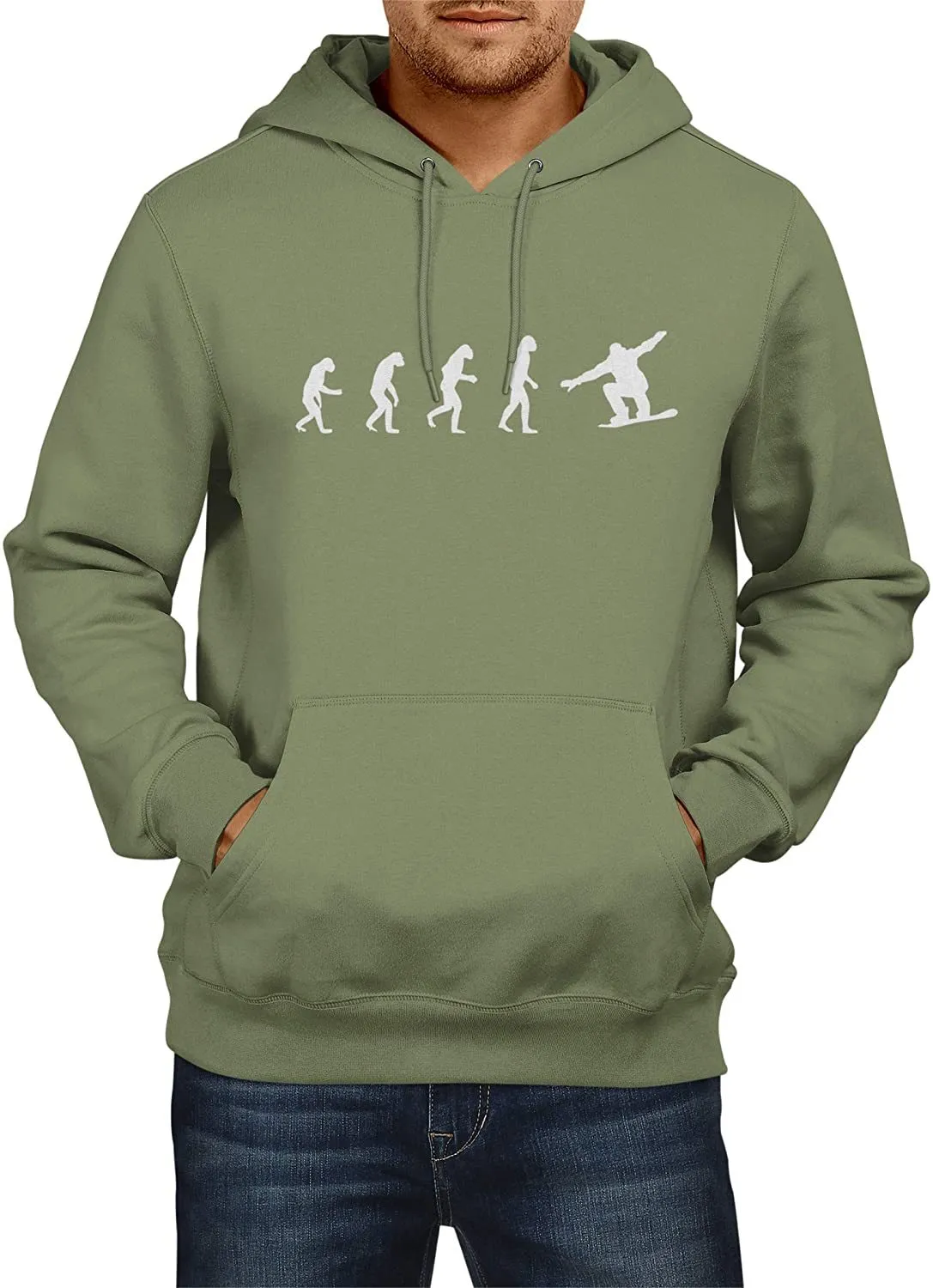 NXY Men's Evolution of Man to Snowboarder Hoodie Sweatshirt