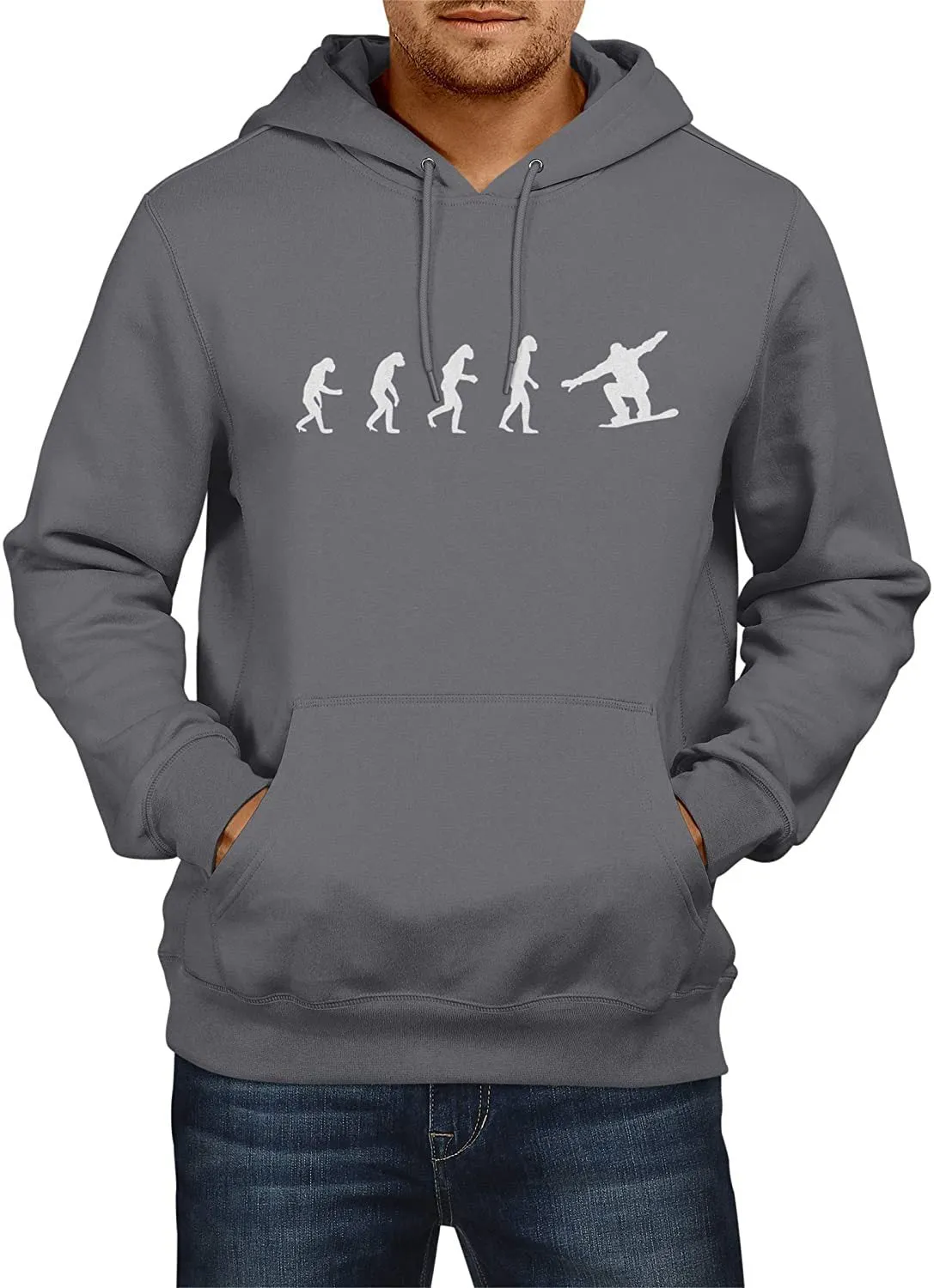 NXY Men's Evolution of Man to Snowboarder Hoodie Sweatshirt