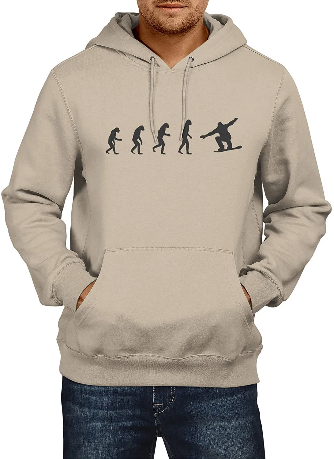 NXY Men's Evolution of Man to Snowboarder Hoodie Sweatshirt