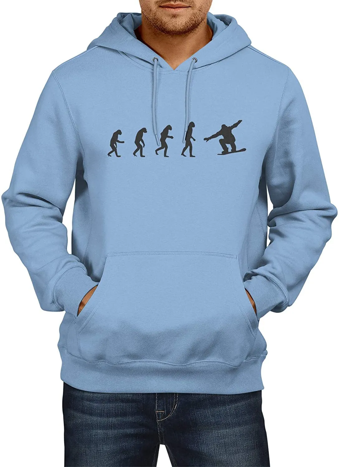 NXY Men's Evolution of Man to Snowboarder Hoodie Sweatshirt