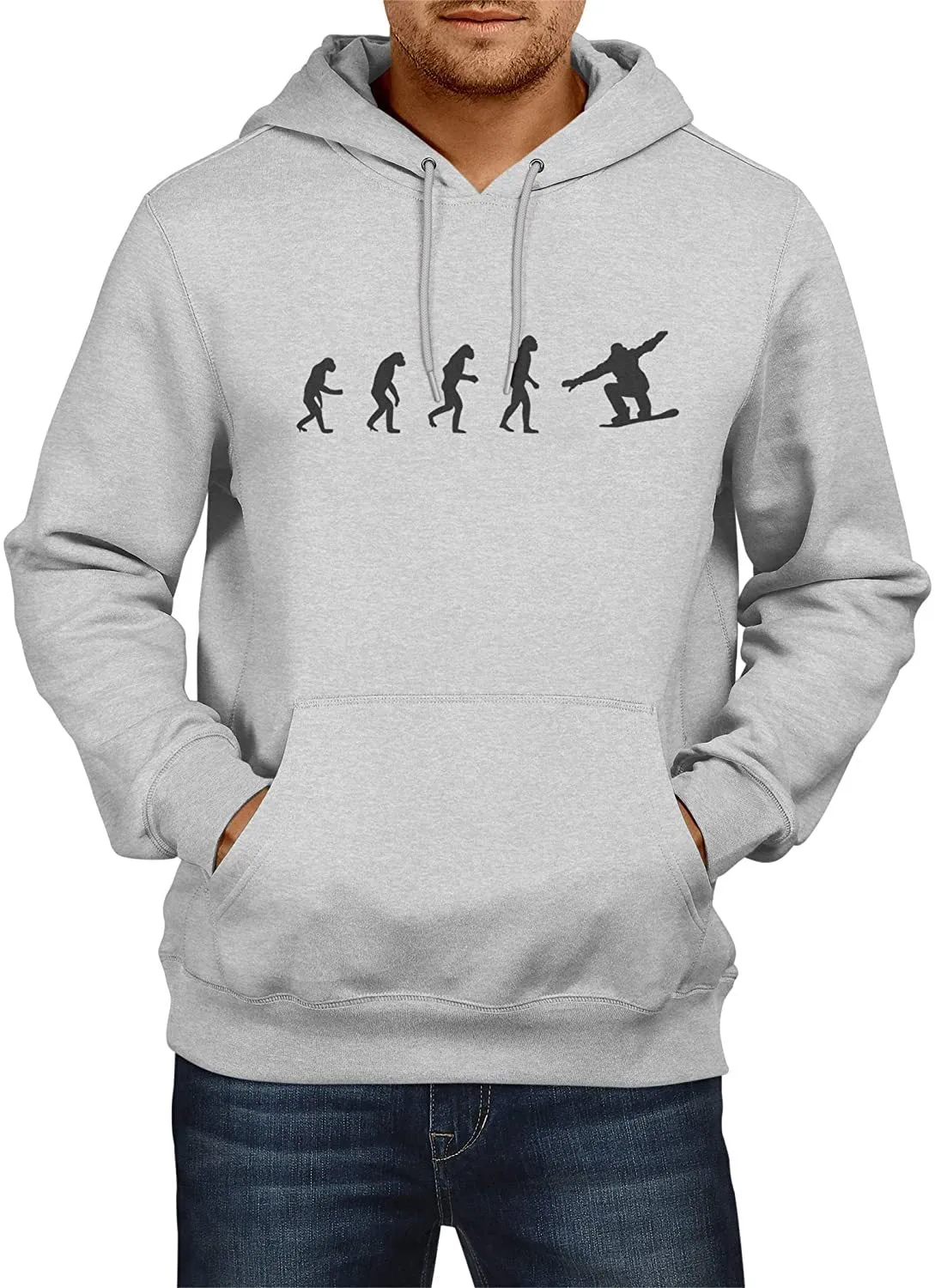 NXY Men's Evolution of Man to Snowboarder Hoodie Sweatshirt