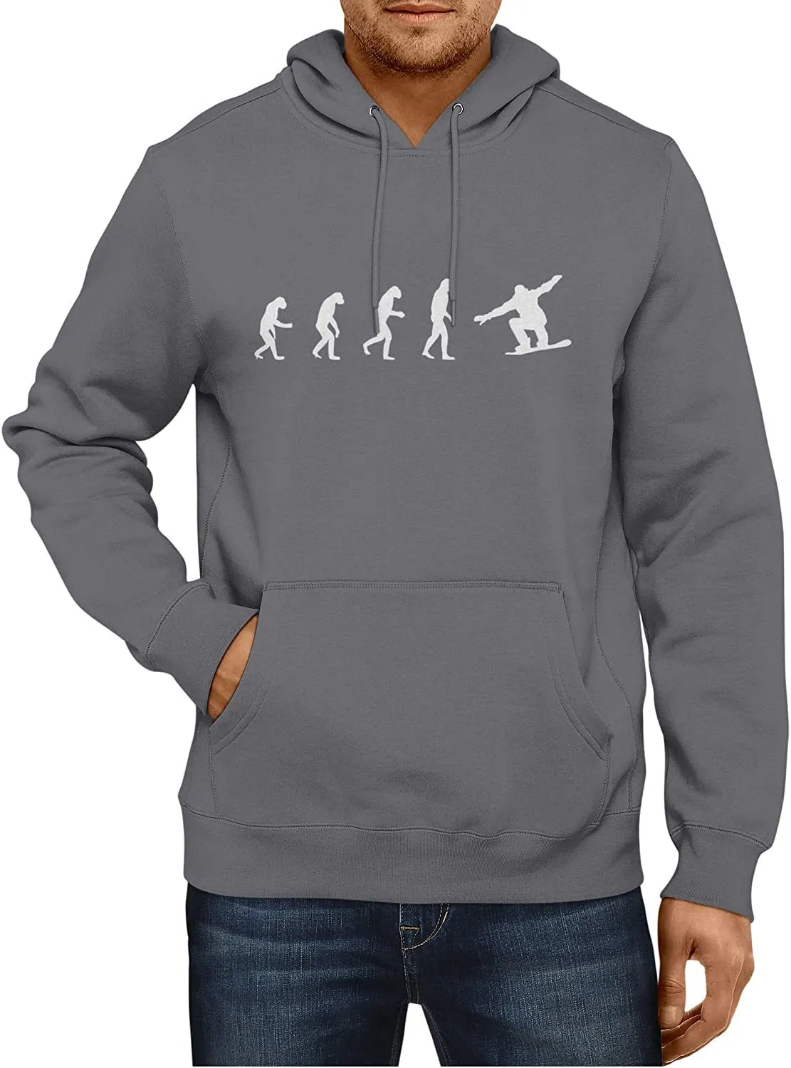 NXY Men's Evolution of Man to Snowboarder Hoodie Sweatshirt