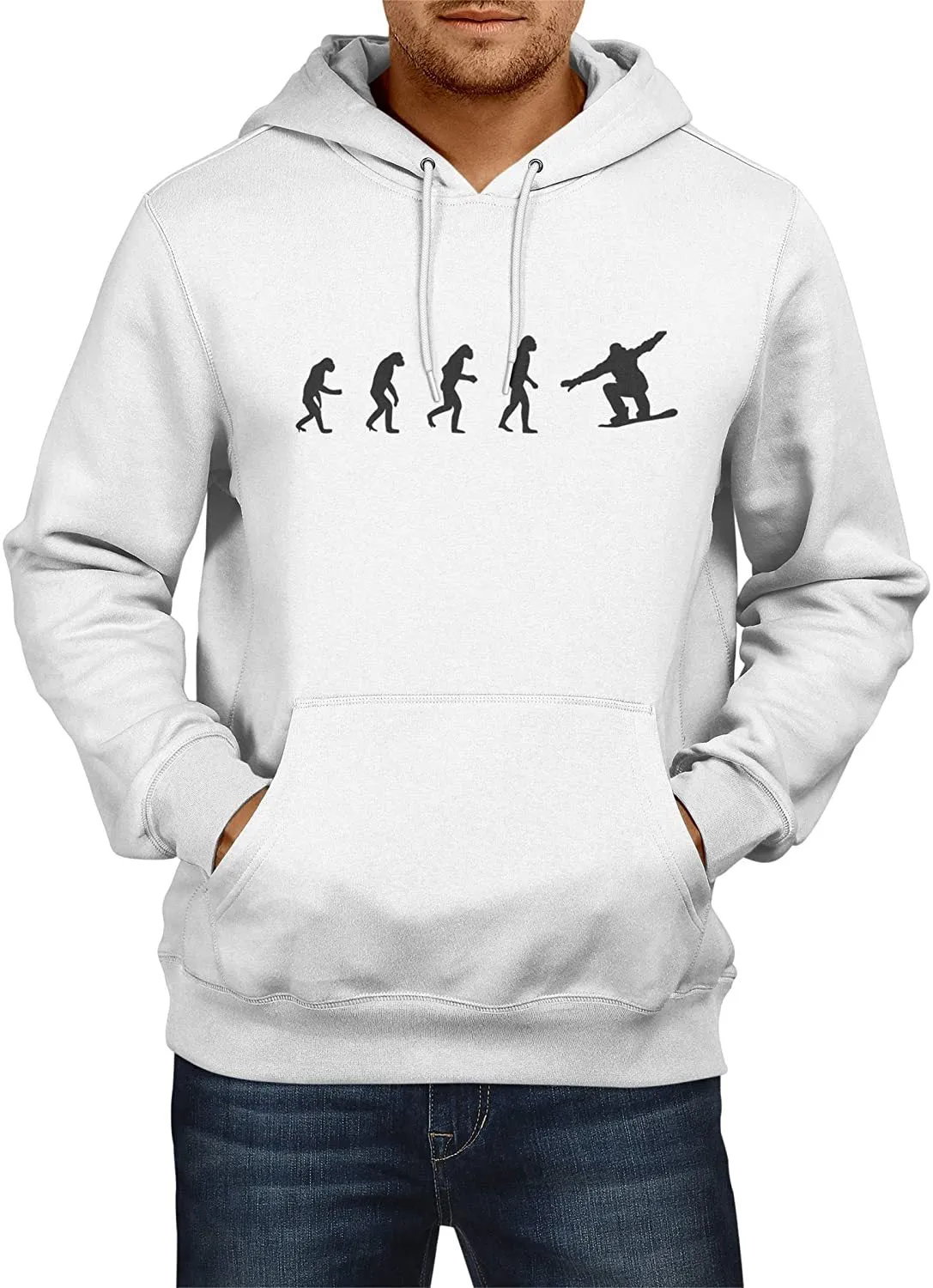 NXY Men's Evolution of Man to Snowboarder Hoodie Sweatshirt