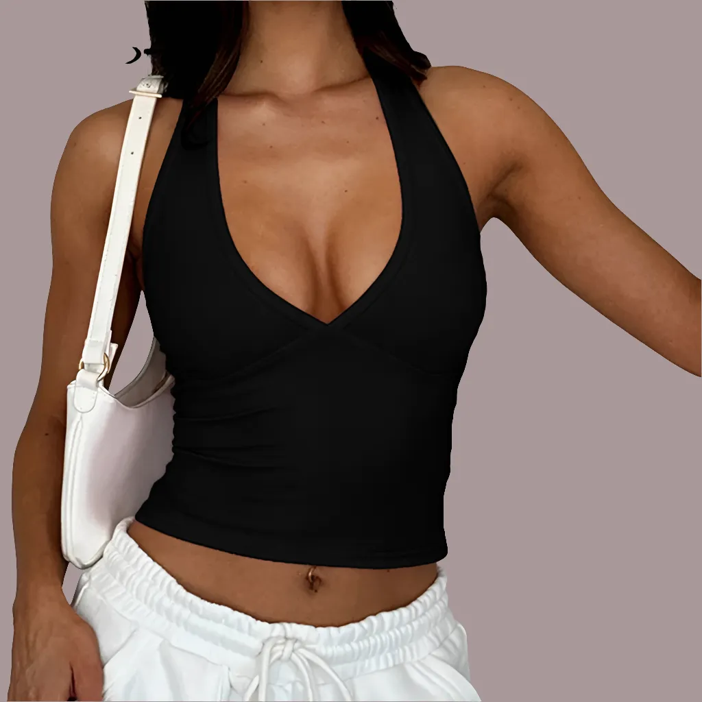 Obsidian Phoenix Black Halter Crop Top