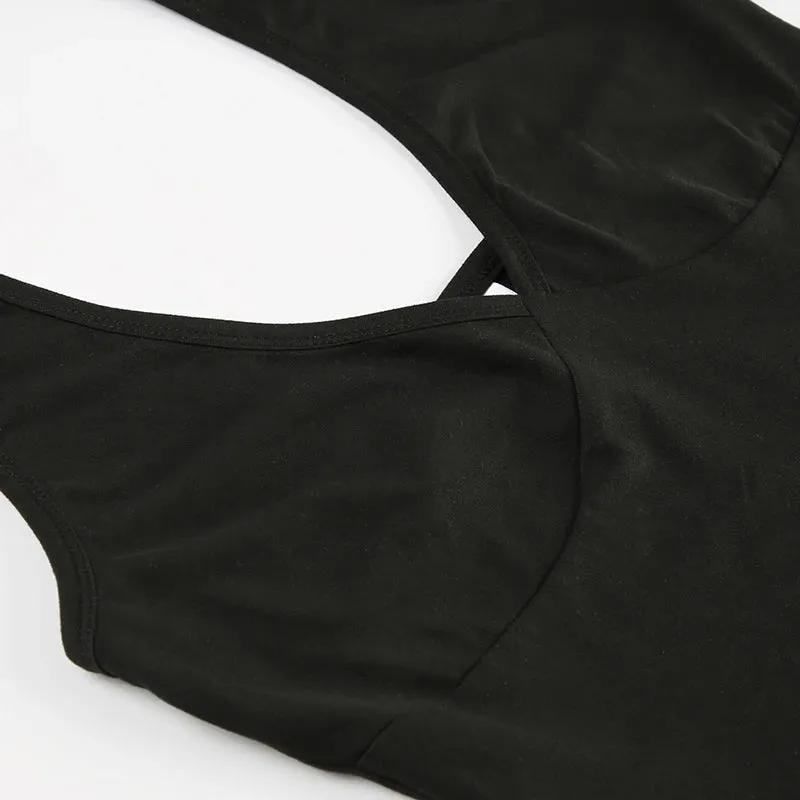 Obsidian Phoenix Black Halter Crop Top