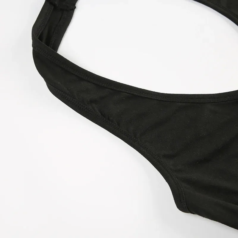 Obsidian Phoenix Black Halter Crop Top