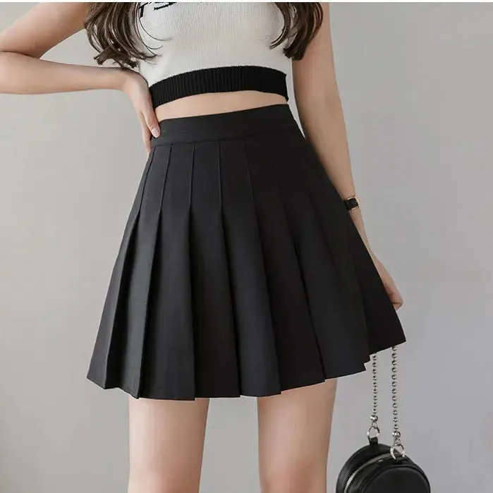 Obsidian Phoenix Harajuku Style High-Waist Pleated Mini Skirt